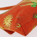 Gianni Versace Shoulder Bag Canvas Orange Gold Auth bs37650-18