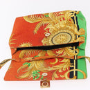 Gianni Versace Shoulder Bag Canvas Orange Gold Auth bs37650-21