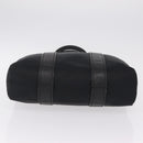 HERMES Acapulco Cabas MM Hand Bag Canvas Leather Black Silver Auth bs37652-6