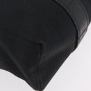 HERMES Acapulco Cabas MM Hand Bag Canvas Leather Black Silver Auth bs37652-10