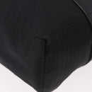 HERMES Acapulco Cabas MM Hand Bag Canvas Leather Black Silver Auth bs37652-16