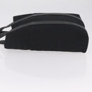 HERMES Acapulco Cabas MM Hand Bag Canvas Leather Black Silver Auth bs37652-5