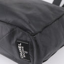 CHANEL Matelasse Tote Bag Lamb Skin Black Silver CC Auth bs37653-10