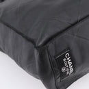 CHANEL Matelasse Tote Bag Lamb Skin Black Silver CC Auth bs37653-17