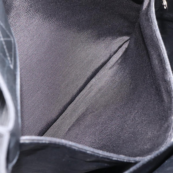 CHANEL Matelasse Tote Bag Lamb Skin Black Silver CC Auth bs37653