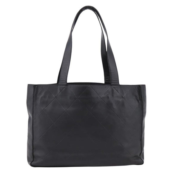 CHANEL Matelasse Tote Bag Lamb Skin Black Silver CC Auth bs37653