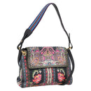 ETRO Shoulder Bag Leather 2way Black Gold Auth bs37654A-1