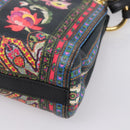 ETRO Shoulder Bag Leather 2way Black Gold Auth bs37654A-14