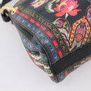 ETRO Shoulder Bag Leather 2way Black Gold Auth bs37654A-15