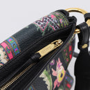 ETRO Shoulder Bag Leather 2way Black Gold Auth bs37654A-16
