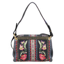 ETRO Shoulder Bag Leather 2way Black Gold Auth bs37654A-3