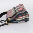 ETRO Shoulder Bag Leather 2way Black Gold Auth bs37654A-4