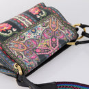 ETRO Shoulder Bag Leather 2way Black Gold Auth bs37654A-6