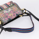 ETRO Shoulder Bag Leather 2way Black Gold Auth bs37654A-7