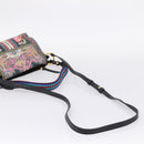 ETRO Shoulder Bag Leather 2way Black Gold Auth bs37654A-9