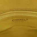 CHANEL Choco Bar Hand Bag Patent leather Yellow Gold CC Auth bs37655-21