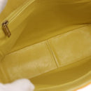 CHANEL Choco Bar Hand Bag Patent leather Yellow Gold CC Auth bs37655-10