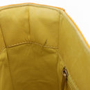 CHANEL Choco Bar Hand Bag Patent leather Yellow Gold CC Auth bs37655-23