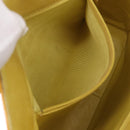 CHANEL Choco Bar Hand Bag Patent leather Yellow Gold CC Auth bs37655-26