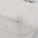 FENDI Celeria Tote Bag Leather White Silver Auth bs37656-11