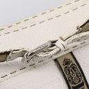FENDI Celeria Tote Bag Leather White Silver Auth bs37656-17