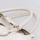 FENDI Celeria Tote Bag Leather White Silver Auth bs37656-9