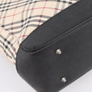 BURBERRY Nova Check Tote Bag Canvas Beige Silver Auth bs37659-14