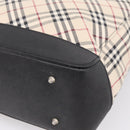 BURBERRY Nova Check Tote Bag Canvas Beige Silver Auth bs37659-15