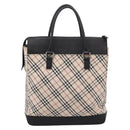 BURBERRY Nova Check Tote Bag Canvas Beige Silver Auth bs37659-2