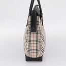 BURBERRY Nova Check Tote Bag Canvas Beige Silver Auth bs37659-4