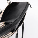 BURBERRY Nova Check Tote Bag Canvas Beige Silver Auth bs37659-6