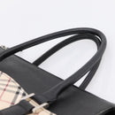 BURBERRY Nova Check Tote Bag Canvas Beige Silver Auth bs37659-8