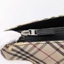 BURBERRY Nova Check Tote Bag Canvas Beige Silver Auth bs37660-15