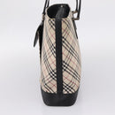 BURBERRY Nova Check Tote Bag Canvas Beige Silver Auth bs37660-5