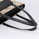BURBERRY Nova Check Tote Bag Canvas Beige Silver Auth bs37660-7