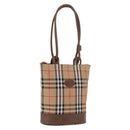 BURBERRY Nova Check Tote Bag Canvas Beige Gold Auth bs37661-1