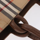 BURBERRY Nova Check Tote Bag Canvas Beige Gold Auth bs37661-10