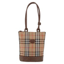 BURBERRY Nova Check Tote Bag Canvas Beige Gold Auth bs37661-13