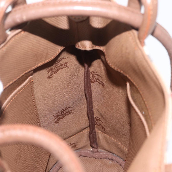 BURBERRY Nova Check Tote Bag Canvas Beige Gold Auth bs37661