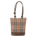 BURBERRY Nova Check Tote Bag Canvas Beige Gold Auth bs37661-3