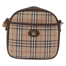 Burberrys Nova Check Shoulder Bag Canvas Beige Gold Auth bs37663-13