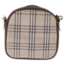 Burberrys Nova Check Shoulder Bag Canvas Beige Gold Auth bs37663-3