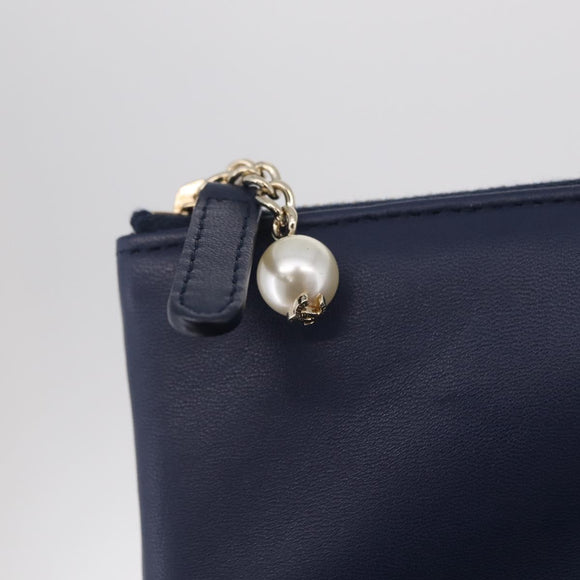 CHANEL Matelasse Clutch Bag Lamb Skin Black Gold CC Auth bs37664