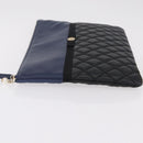 CHANEL Matelasse Clutch Bag Lamb Skin Black Gold CC Auth bs37664-5