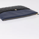 CHANEL Matelasse Clutch Bag Lamb Skin Black Gold CC Auth bs37664-6