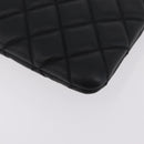 CHANEL Matelasse Clutch Bag Lamb Skin Black Gold CC Auth bs37664-9