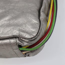 LOEWE Shoulder Bag Leather Silver Auth bs37665-15