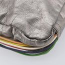 LOEWE Shoulder Bag Leather Silver Auth bs37665-18