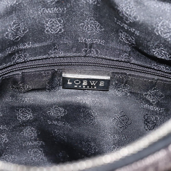 LOEWE Shoulder Bag Canvas Gray Silver Auth bs37666A