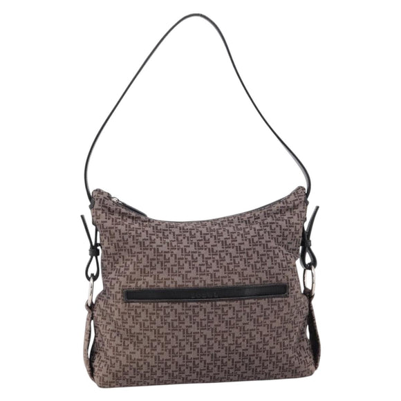 LOEWE Shoulder Bag Canvas Gray Silver Auth bs37666A